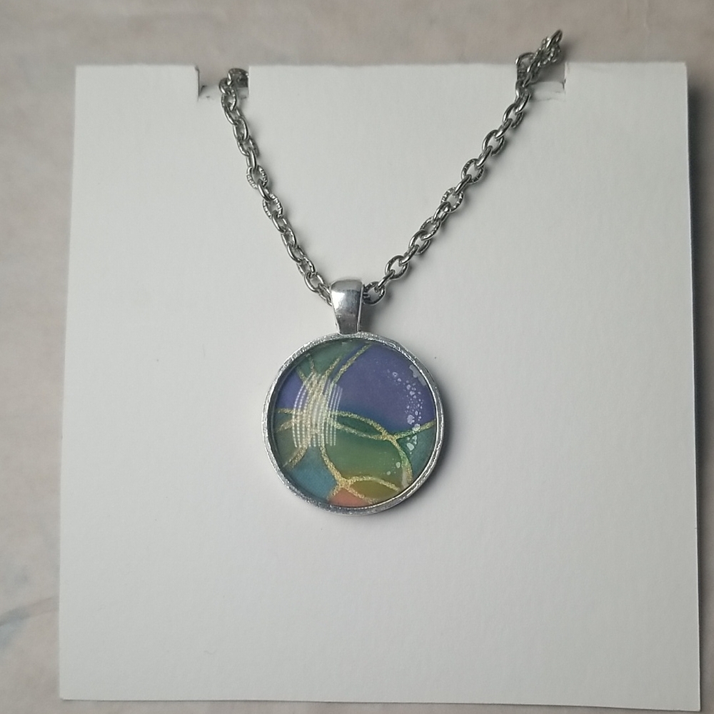 Green And Purple Necklace Pendant